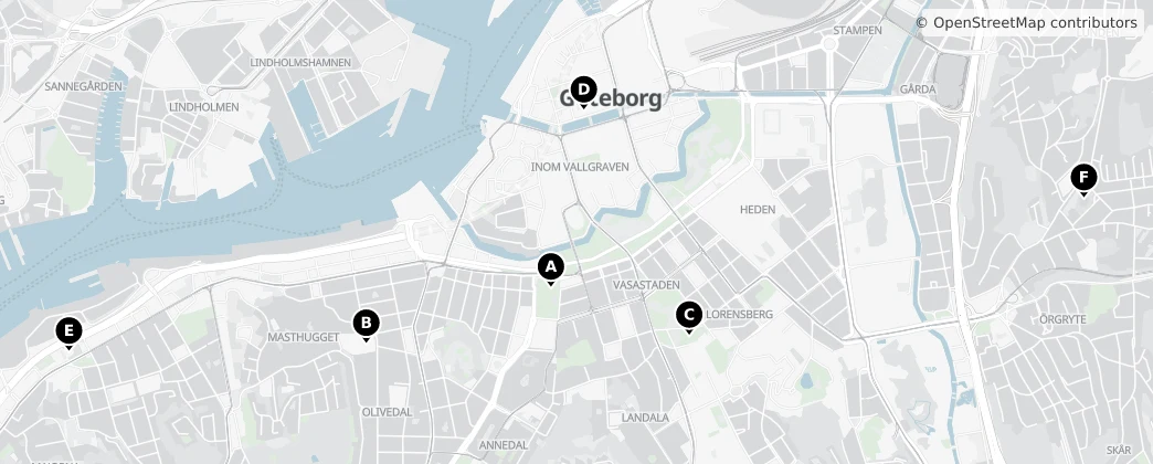 Map of Göteborg (stad)