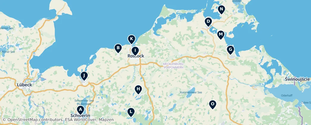 Map of Mecklenburg-Voor-Pommeren