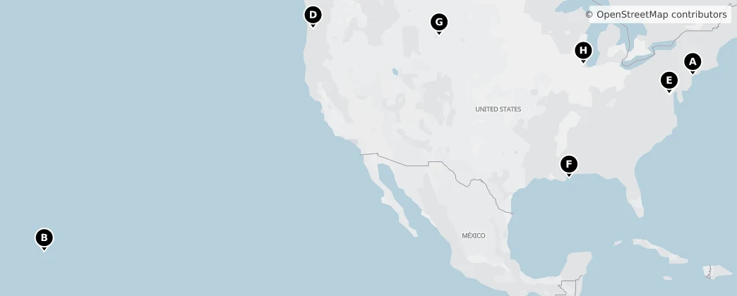 Map of Verenigde Staten van Amerika