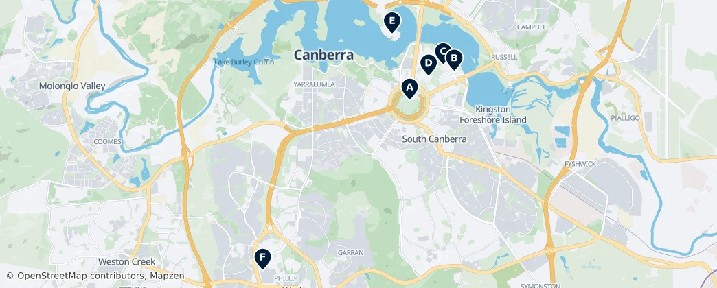 Map of Australisch Hoofdstedelijk Territorium