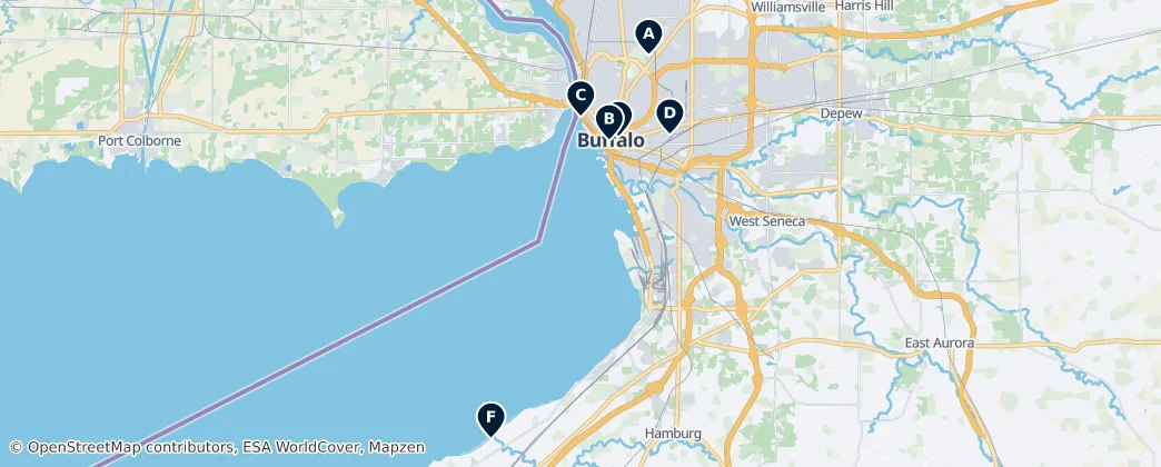 Map of Erie County