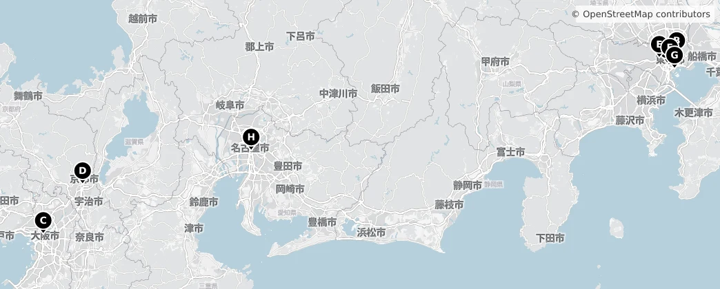 Map of Honshu