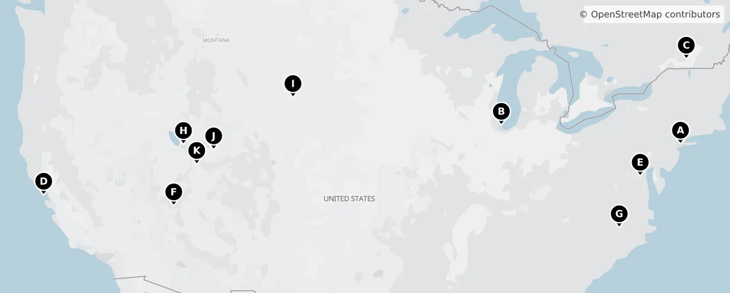 Map of Noord-Amerika