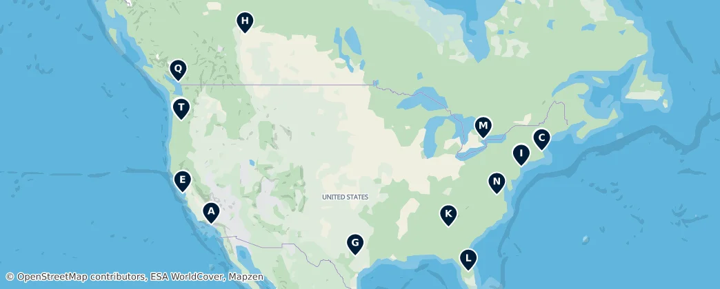 Map of Noord-Amerika