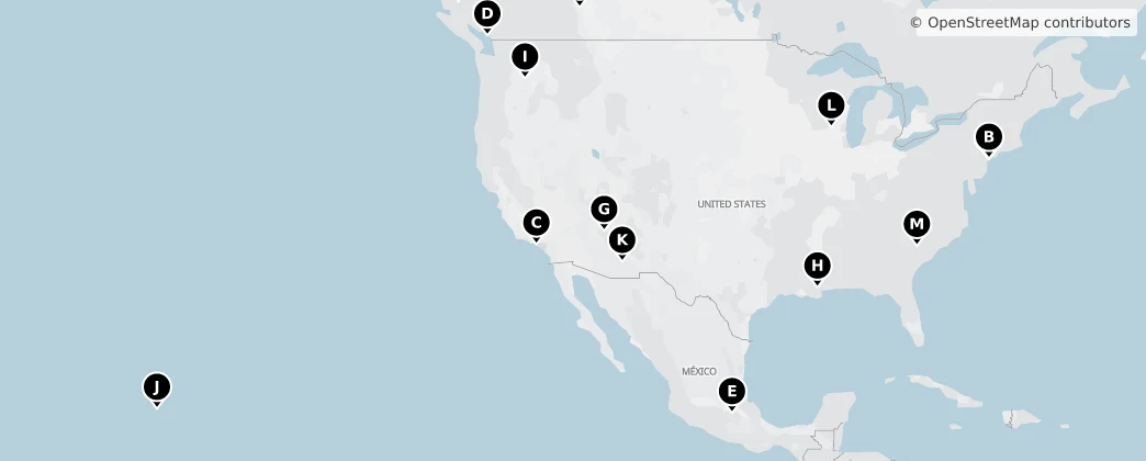 Map of Noord-Amerika