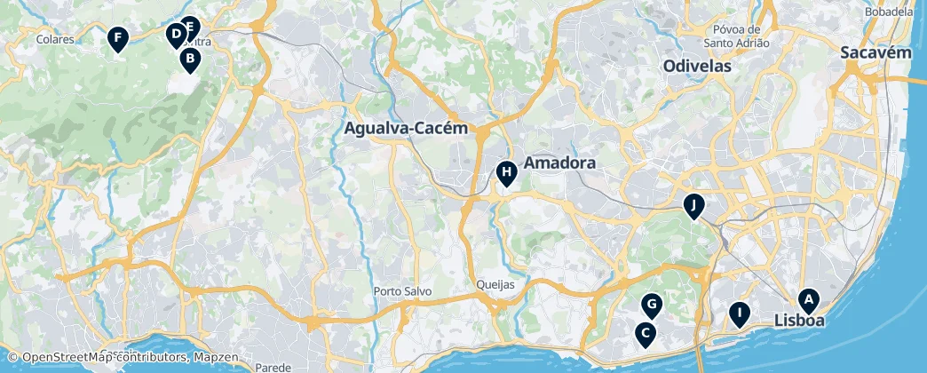Map of Grande Lisboa