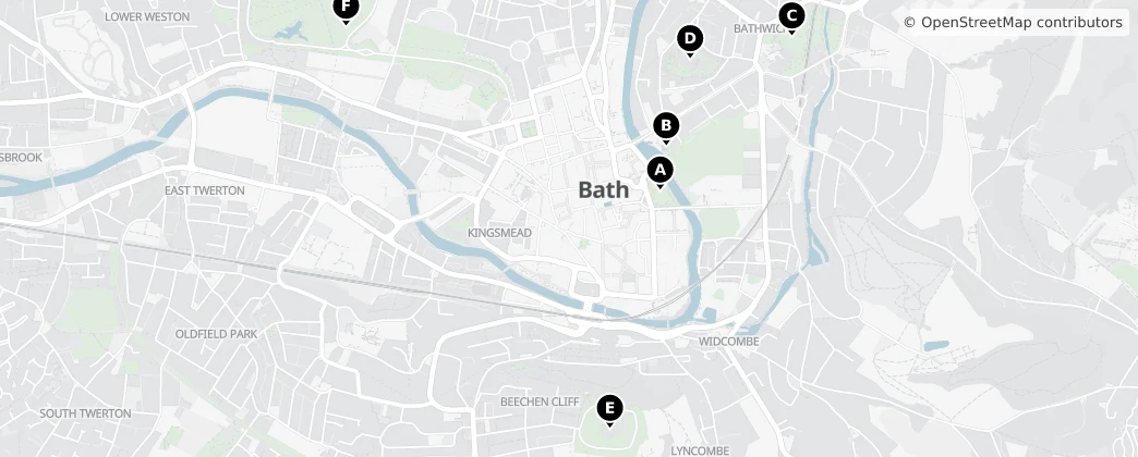 Map of Bath and North East Somerset