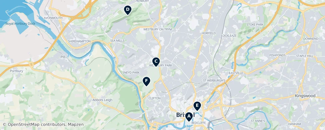 Map of Bristol