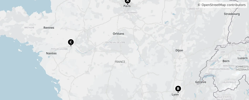 Map of Frankrijk