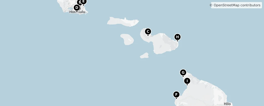 Map of Hawaïaanse eilanden