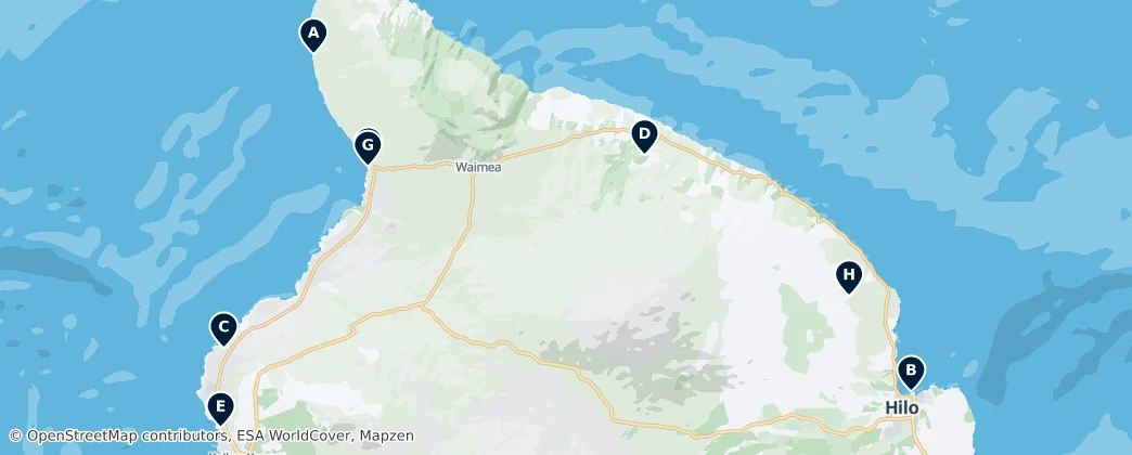 Map of Hawaii County