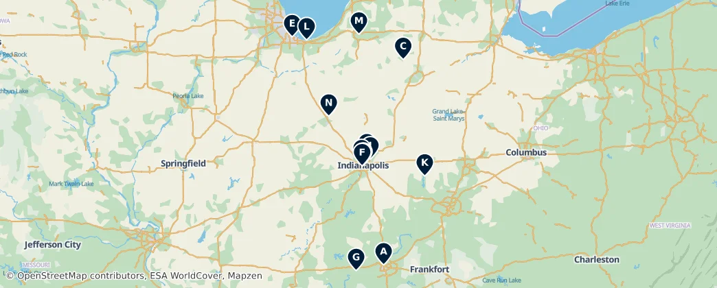 Map of Indiana
