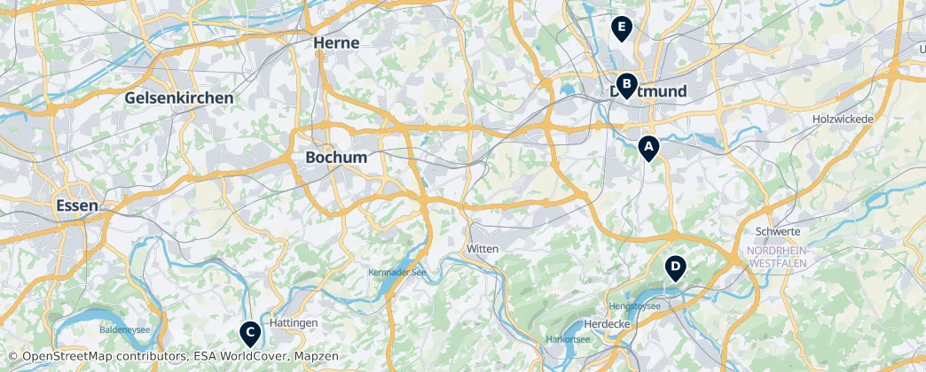 Map of Regierungsbezirk Arnsberg