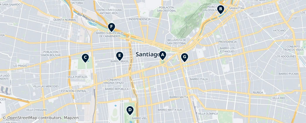 Map of Santiago