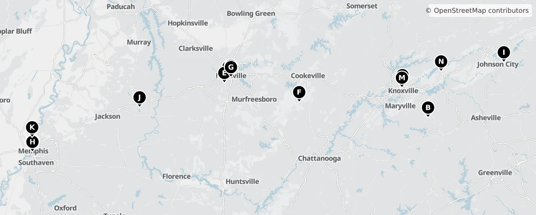 Map of Tennessee