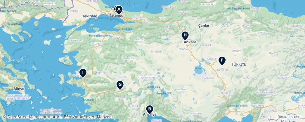 Map of Turkije