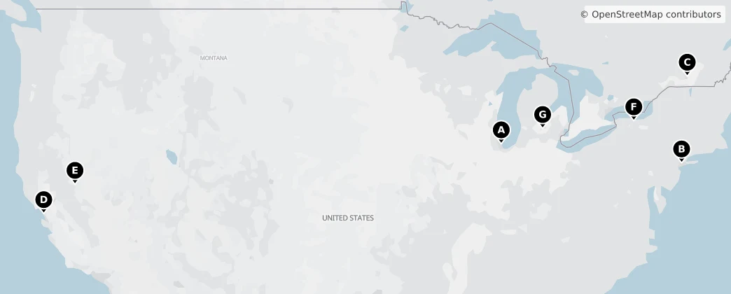 Map of Noord-Amerika