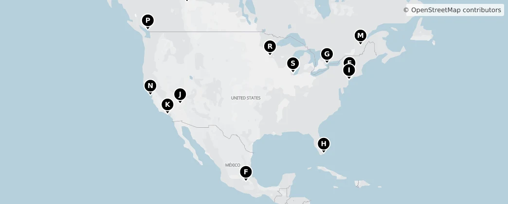 Map of Noord-Amerika