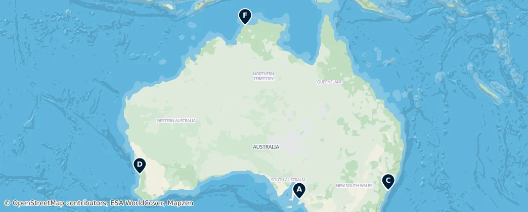 Map of Australië