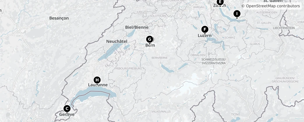 Map of Zwitserland