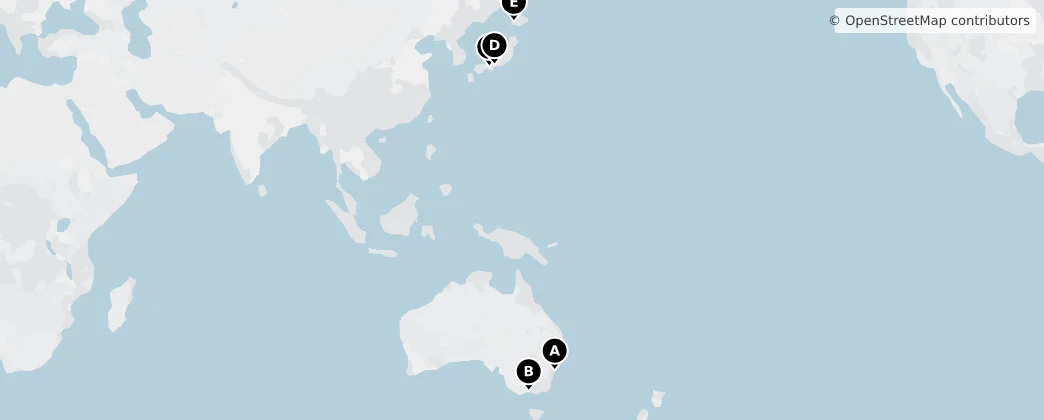 Map of Oceanië