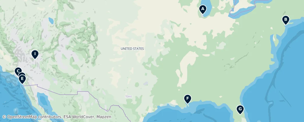 Map of Verenigde Staten van Amerika