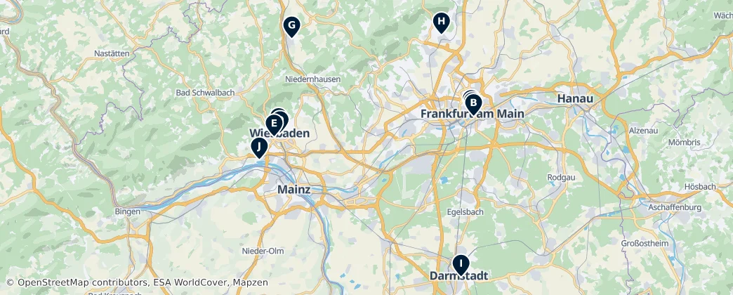 Map of Regierungsbezirk Darmstadt