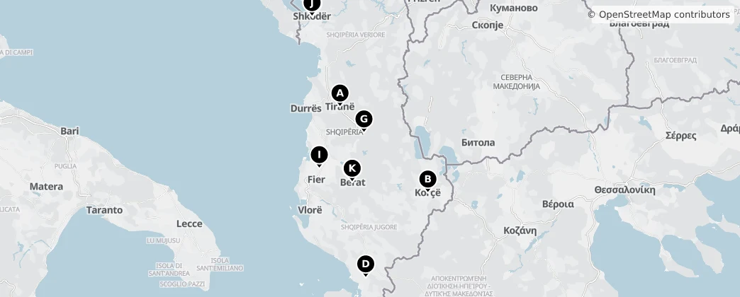 Map of Albanië