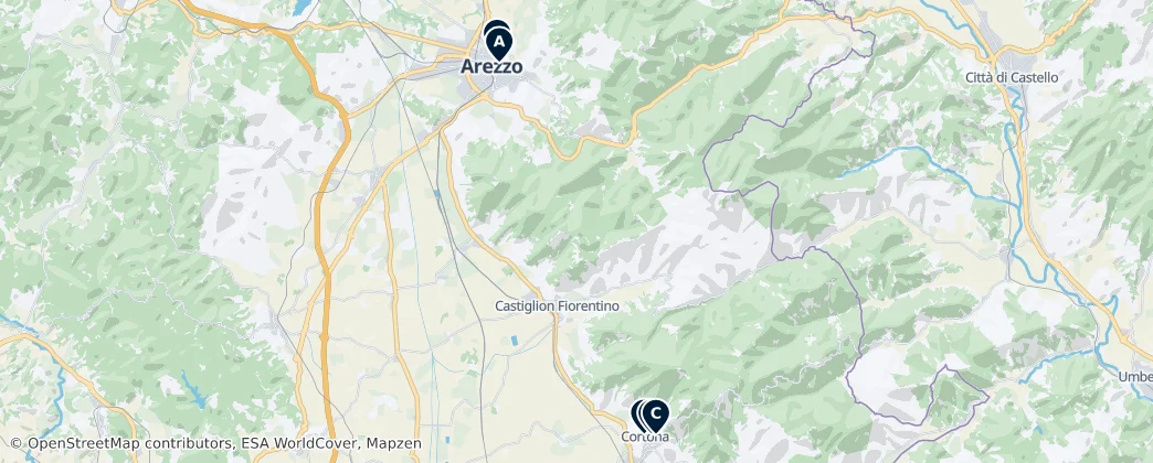 Map of Arezzo