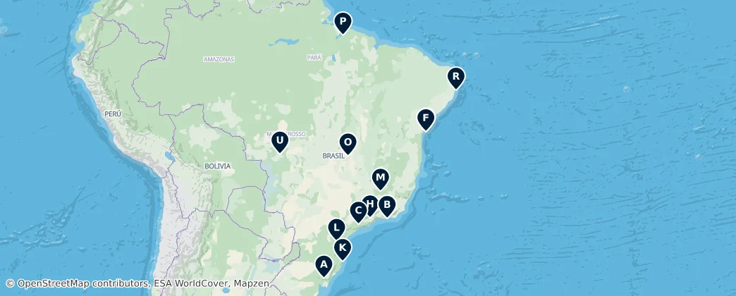 Map of Brazilië