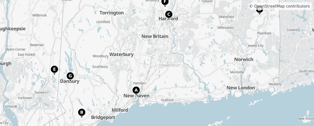 Map of Connecticut