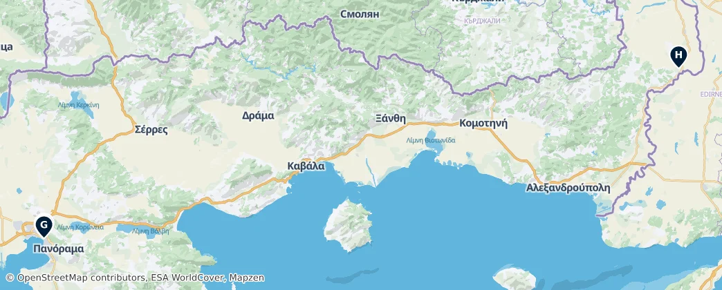 Map of Makedonia - Thrake