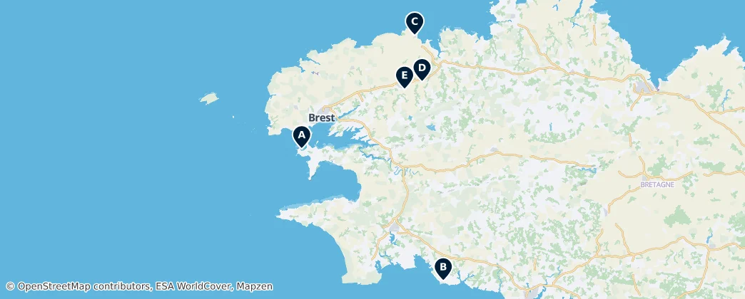 Map of Finistère