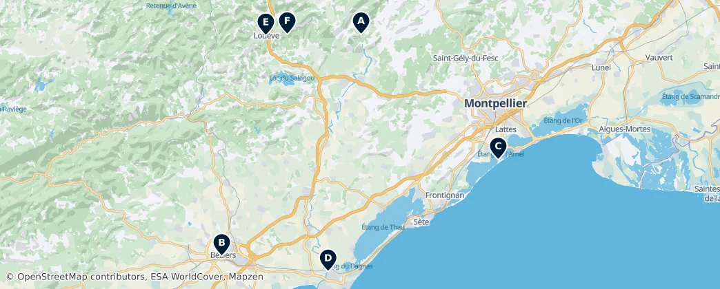 Map of Hérault