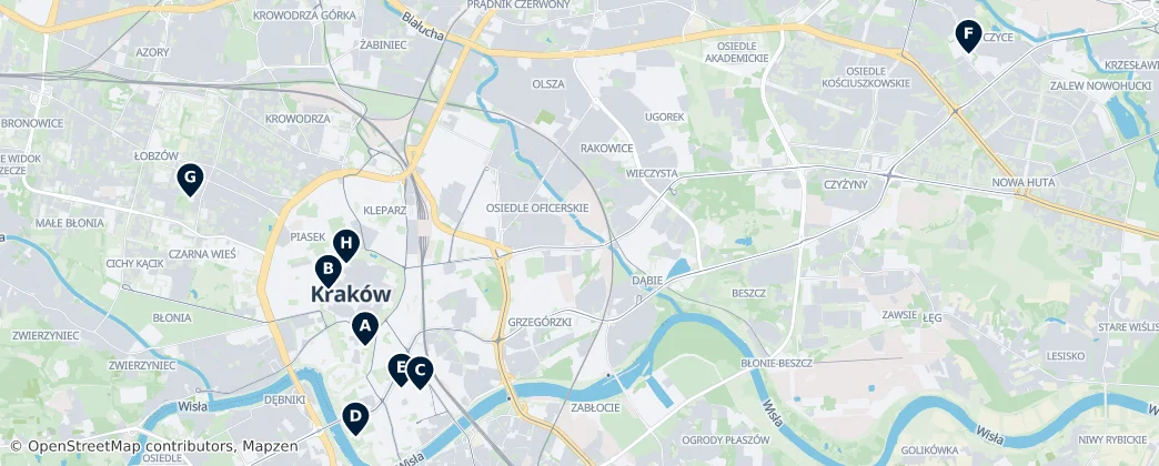 Map of Krakau
