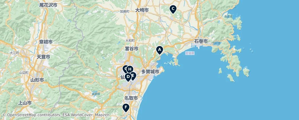 Map of Miyagi