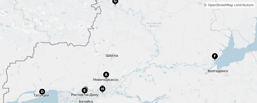 Map of Oblast Rostov