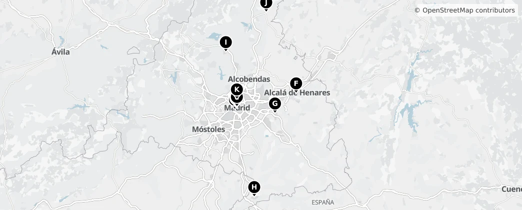 Map of Provincia Eclesiástica de Madrid