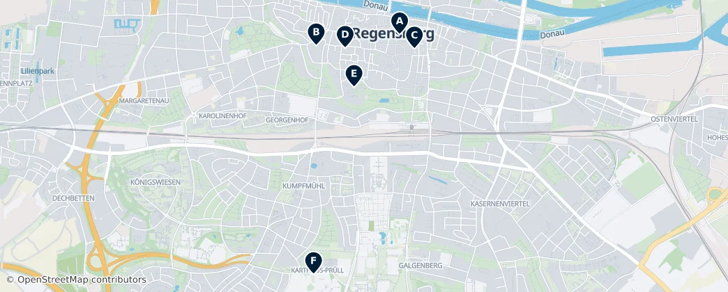 Map of Regensburg