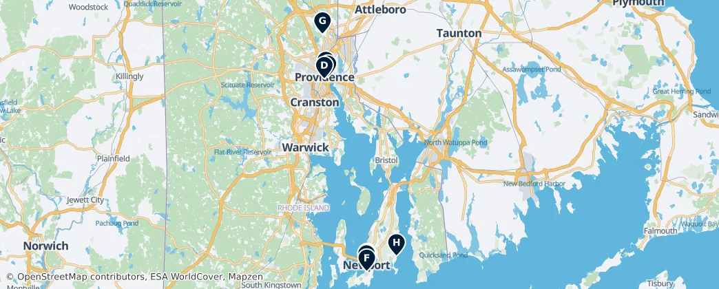Map of Rhode Island