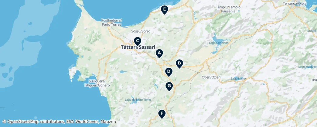 Map of Sassari