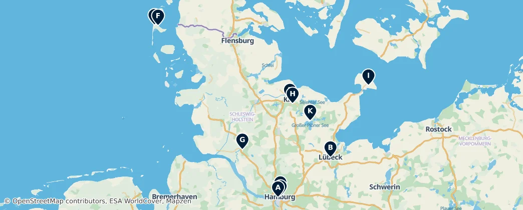 Map of Sleeswijk-Holstein