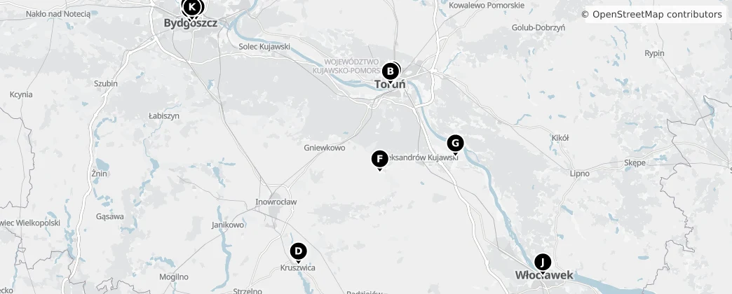 Map of Koejavië-Pommeren