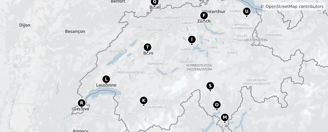 Map of Zwitserland