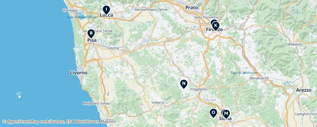 Map of Toscane