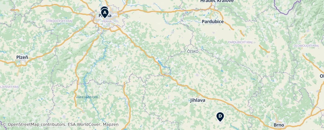 Map of Tsjechië