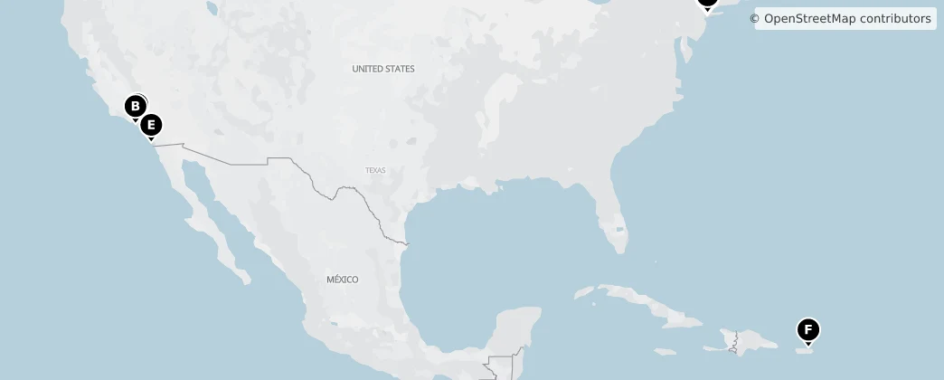 Map of Verenigde Staten van Amerika