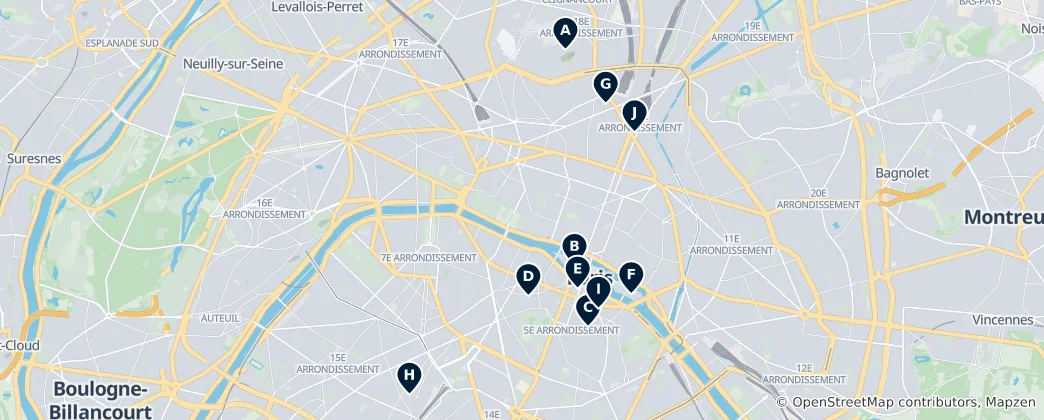 Map of Frankrijk