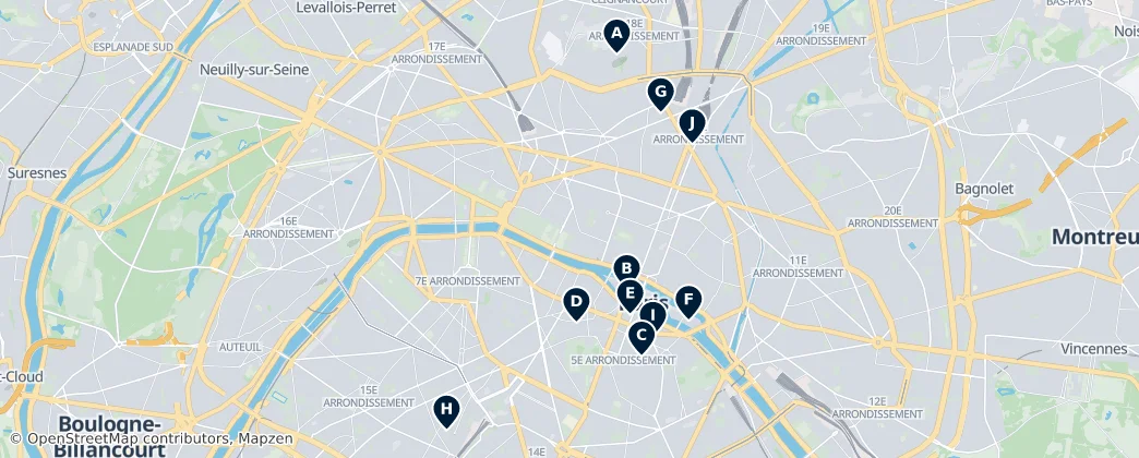 Map of Parijs