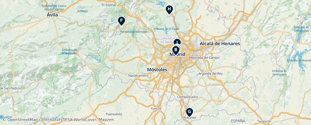 Map of Provincia Eclesiástica de Madrid